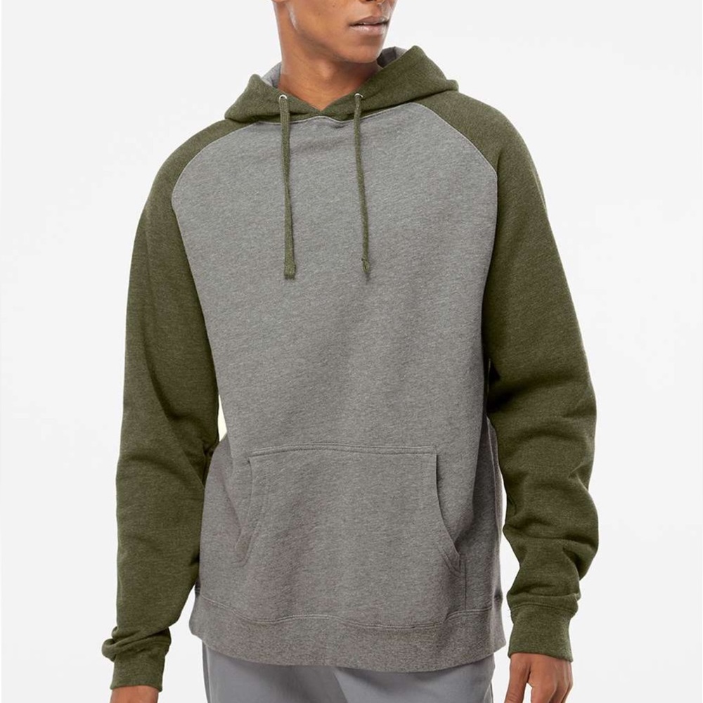 LVDAK Men's Marled Blocked Hooded SWEATSHIRT Sz XXL NWT Gray & Green